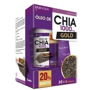 Biokygen Óleo de Chia Gold 1000mg Fharmonat 30 + 6 cápsulas grátis