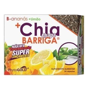 Phytogold B-Ananás + Limão + Chia Chapa Barriga 30 cápsulas