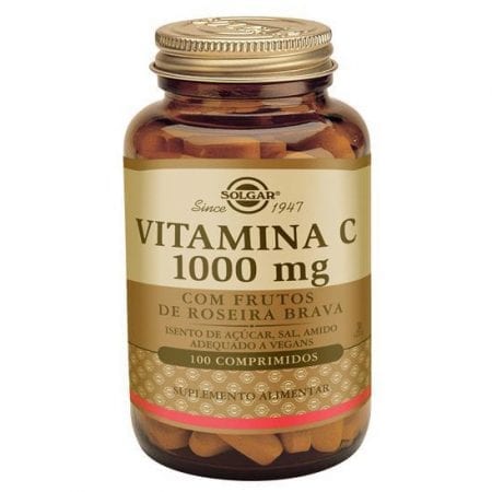 Solgar Vitamina C 1000 mg com Frutos de Roseira Brava 100 comprimidos