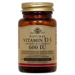 Solgar Vitamina D3 600 IU 60 Cápsulas Vegetais